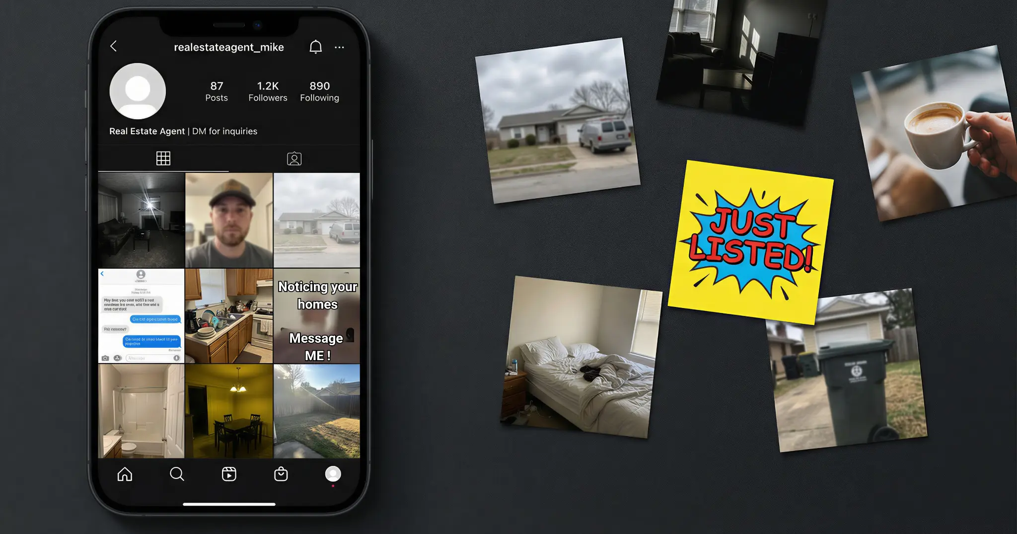 Before: generic real estate social media profile