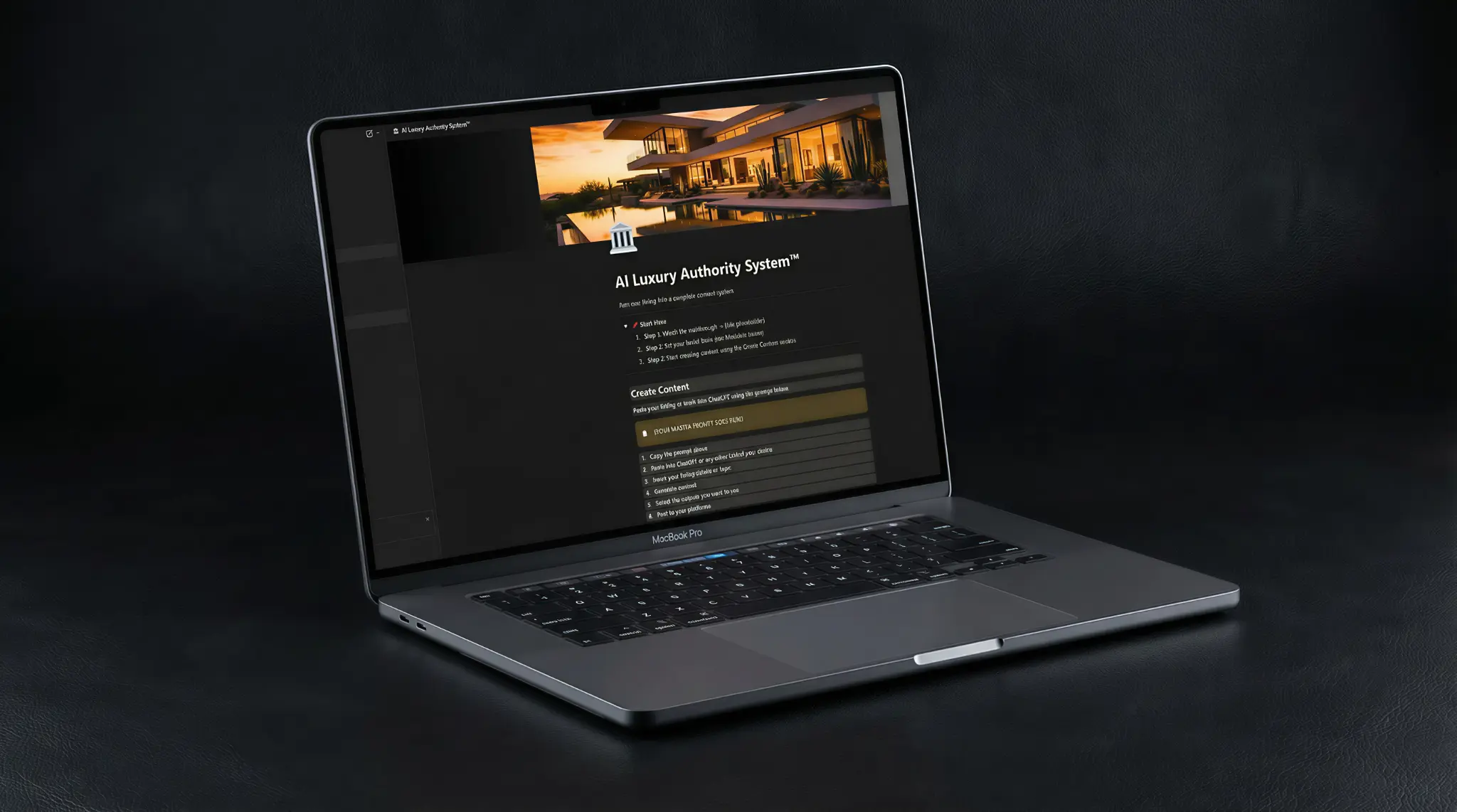 Notion workspace on MacBook Pro